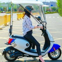 전기 스쿠터 캐노피 오토바이 지붕 방수 전동차 차양, 블랙+모자 챙+리어 U 범용 F2Y