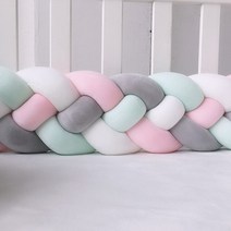 1M/2.2M/3M 아기 범퍼 유아용 침대 범퍼 신생아 매듭 꼰 범퍼 베개 쿠션 침구 세트 범퍼 룸 장식, 1M(39inch), C24