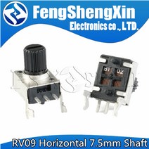 가변 저항RV09 수평 7.5mm 샤프트 1K 2K 5K 1M 0932 조정 가능 저항 3 핀 씰 로터리 전위차계 개, 01 10 천개 옴