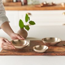 [광명놋전] [광명유기] 방짜유기 오목 찬기 세트, 상세 설명 참조