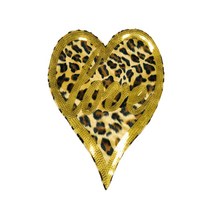 영화사 호피 금사 스팽글 자수 와펜, 1개, 레오파드