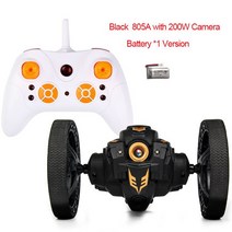 RC카 805 와이파이 FPV 카메라와 805A 점프 스턴트 자동차 유연한 바퀴 회전 LED 야간 조명 RC 로봇 바운스 완구, [04] 805A-Black-1B-200W