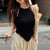 주디앤 여성 코엘 밑단 수술 홀터넥 나시티