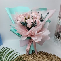 소영점빵 졸업식 특별한날 선물 베이비핑크 비누장미 꽃다발, 40송이
