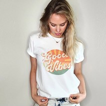 오가닉코튼 성인 반팔 티셔츠 굿바이브스
