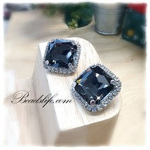 비즈라이프 23mm 정사각 보석단추, 1개, 블랙다이야