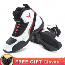 바이크롱부츠 남성용 오토바이 부츠 레이싱 전문 보호 메쉬 통풍 모토크로스 신발 모터보트, 03 WHITE