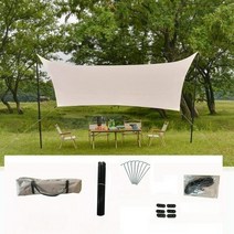 실타프 대형 경량 헥사 백패킹 캠핑 렉타 차박 미니멀 그늘막 타프 오토캠핑, 3x3m