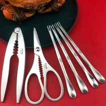 WAKE 킹크랩 랍스터 가재 해물 살빼기 포크 집게 도구 세트, 패키지2