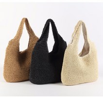 뭉게구름 네츄럴 숄더 왕골백