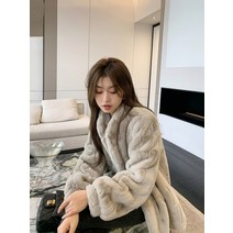모피코트 밍크 자켓 명품 폭스 퍼 코트 인조 케이프 램 울 코트 여성용 겨울 2022 두꺼운 스탠드 업 칼라 밍크 모피 여성용 토 모피 플러스 벨벳 코트 중간 길이