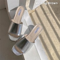 로즈블로썸 멜팅브라운 여성 캐주얼 토오픈 로우힐 뮬 슬리퍼 9color (8249045)