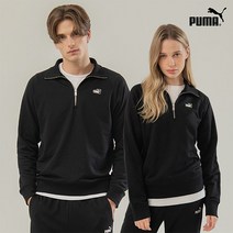 [PUMA] 22FW 푸마스포츠 유니 반집업맨투맨 블랙