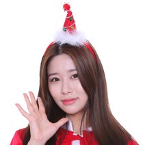 크리스마스 머리띠 산타 선물 고깔 단체 파티 레드, 단품