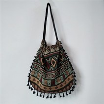 빈티지 보헤미안 프린지 숄더 백 여성 술 Boho 히피 집시 드리 워진 여성 핸드백 오픈 가방 에스닉 가방