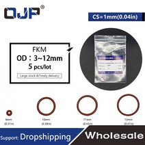 고무오링 패킹 실리콘 오링 고무링 5개/몫 고무 링 갈색 FKM O 씰 1mm 두께 OD3/4/5/6/7/8/9/10/11/12mm O-, 01 3x1x1mm-Green_03 15pieces