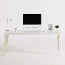 다가구 뉴베르디 1800 x 600 컴퓨터 책상 노트북 거실용 식탁, 블랙+아이보리 상판-아이보리 프레임