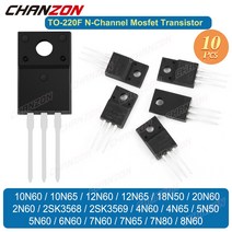 TO-220F N 채널 MOSFET 트랜지스터 600V 20N60 6N60 7N65 4N60 10N60 8N60 12N60 18N50 7N60 5N, [07] 10PCS 2N60