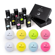 프리미엄 실버에디션 골프공 2피스 3구 골프볼, 무광 옐로우