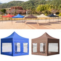 접이식 캐노피천막 바람막이벽면 풀세트 야외천막 방수 행사용천막 포장마차천막 옥상천막 그늘막천막 아웃도어텐트, DZ투명풀 2X2 레드