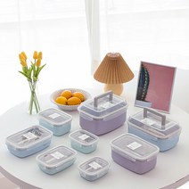 코멕스 컬러 스텐킵스 스텐 밀폐용기 반찬통 파스텔, 직사각 3L(핸들형)