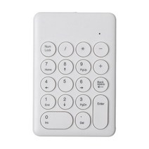 휴대용 18 키 2.4G 무선 숫자 키패드 USB 수신기 포함 노트북 Notbook 데스크탑 PC 재무 작업자용 미끄럼 방지 미니, 9x13.6cm, 플라스틱, 하얀색