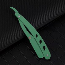바버샵 면도기 클래식1x 다채로운 전문 수동 면도기 스트레이트 에지 스테인레스 스틸 샤프 이발사 접이식, 한개옵션1, 12 GREEN