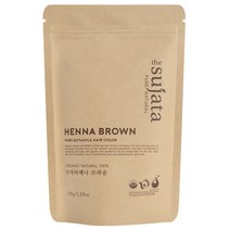 USDA 유기농 수자타 천연100% 헤나 가루 염색약, 브라운, 1개입
