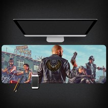 Grand Theft Auto 마우스 패드 GTA5 마우스 패드 대형 컴퓨터 게임 노트북 키보드 마우스 장패드 책상 패드 pc 게임 모바일 게임 캐릭터 마우스패드, 10_300x800mm | 4mm