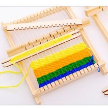 베짜기 베틀 직조 위빙 틀 직조기 손뜨개 위빙 옷감 뜨게 키트 뜨개질 미니 diy 전통적인 나무 장난감 를위한 액세서리와 함께 수제 편직 기계, 01, 1개