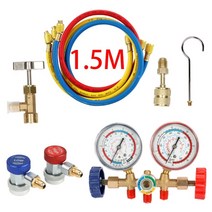 메니폴더 매니폴드 게이지 에어컨가스 주입기 자동차 에어컨 냉매 air tool set, 협력사, 노란색
