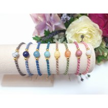 ﻿ 씰앤퍼피]천연원석 팔찌 만들기 DIY 키트 우정팔찌 만들기, 아쿠아마린