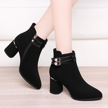 미들힐 가죽스웨이드 가을겨울 발편한 여성구두 PX3003