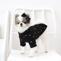 [갤러리아] 꼴레트멍멍기모 하트 강아지폴라티셔츠 4color 루앤담, 블랙