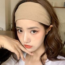 데일리 캐주얼한 골지헤어밴드 니트 잔머리 부드러운 소재 남여공용 여자 머리정리 헤어밴드 패션 넓은밴드