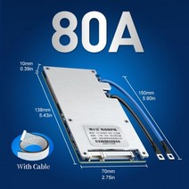 PowerGuard-BMS 보드 13S 15S 16S 17S 20S LiFepo4 리튬이온 48V 60V 72V 배터리 팩 보호 50A 60A 80A 전동 스쿠터 오토바이, Lifepo4 20S 60V, 04 80A