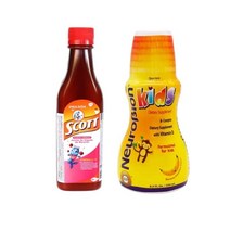 Neurobion B 복합체 리퀴드 Powerful Multivitamin 종합비타민 멀티비타민 8.5 Fl oz + Emulsion de Scott Cod Liver Oil 비타