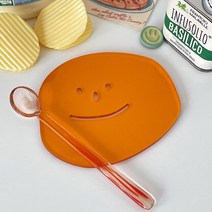 어글리페이스 아크릴 코스터 카페컵받침, 오렌지