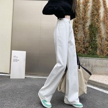 레이즈 화이트 와이드팬츠 롱기장 캐주얼 여성룩