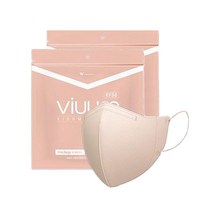 비움 마스크 KF94 디럭스 50매 (25매*2개) 대형 여름용 새부리형 오나미마스크, 핑크베이지