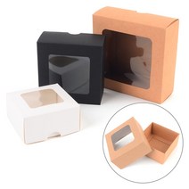 접이식 직사각 투명창 선물박스 3color 3size 쿠키포장 과자포장 떡포장 패션잡화포장, 3개, 소 - 화이트