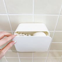 붙이는 미니 욕실수납함, 화이트