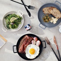 키친웨어 그릴 핸들 플레이트 다과 접시 주방 인테리어 소품 디자인 아이디어 상품, 그레이