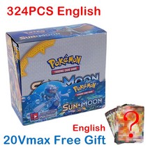 [포켓몬가오레] 상품 포켓몬 TCG XY 진화 봉인 빛나는 운명 부스터 상자 영어 프랑스어 스페인어 Vmax 트레이딩 카드 게임 장난감, [09] 324 Darkness ablaze