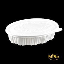 타원찜포장용기 대 AJ 찜용기일회용 타원형찜용기 아구찜용기 갈비찜용기 해물찜포장용기 100세트, 백색
