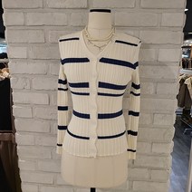 [백화점SAY][파파야] 브이넥 스트라이프 니트 가디건 PNMRCD009A