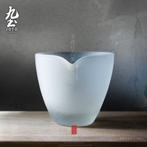 망치 유리 페어 컵 남성 컵 짝수 컵 보력 유리 쿵푸 차 세트 페어 컵 간단한 찻잔, NONE, 색상 분류: C 섹션 [젖빛]