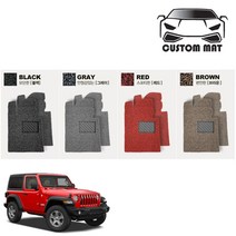 커스텀 지프 랭글러 루비콘 코일매트 카매트 일체형 확장형 프리미엄제작, 레드, 랭글러 루비콘JK (07년~18년)  1열+2열일체형