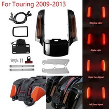 할리 투어링 글라이드 일렉트라로드 글라이드로드 킹 2009-2021 FLHTK flhr에 대한 오토바이 LED 라이트 리어 펜더 근막 세트, Fender Fascia 09-13 3, Fender Fascia 09-13 3