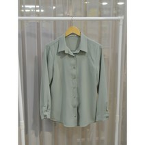 실크 화이트 블라우스 소라색 셔츠